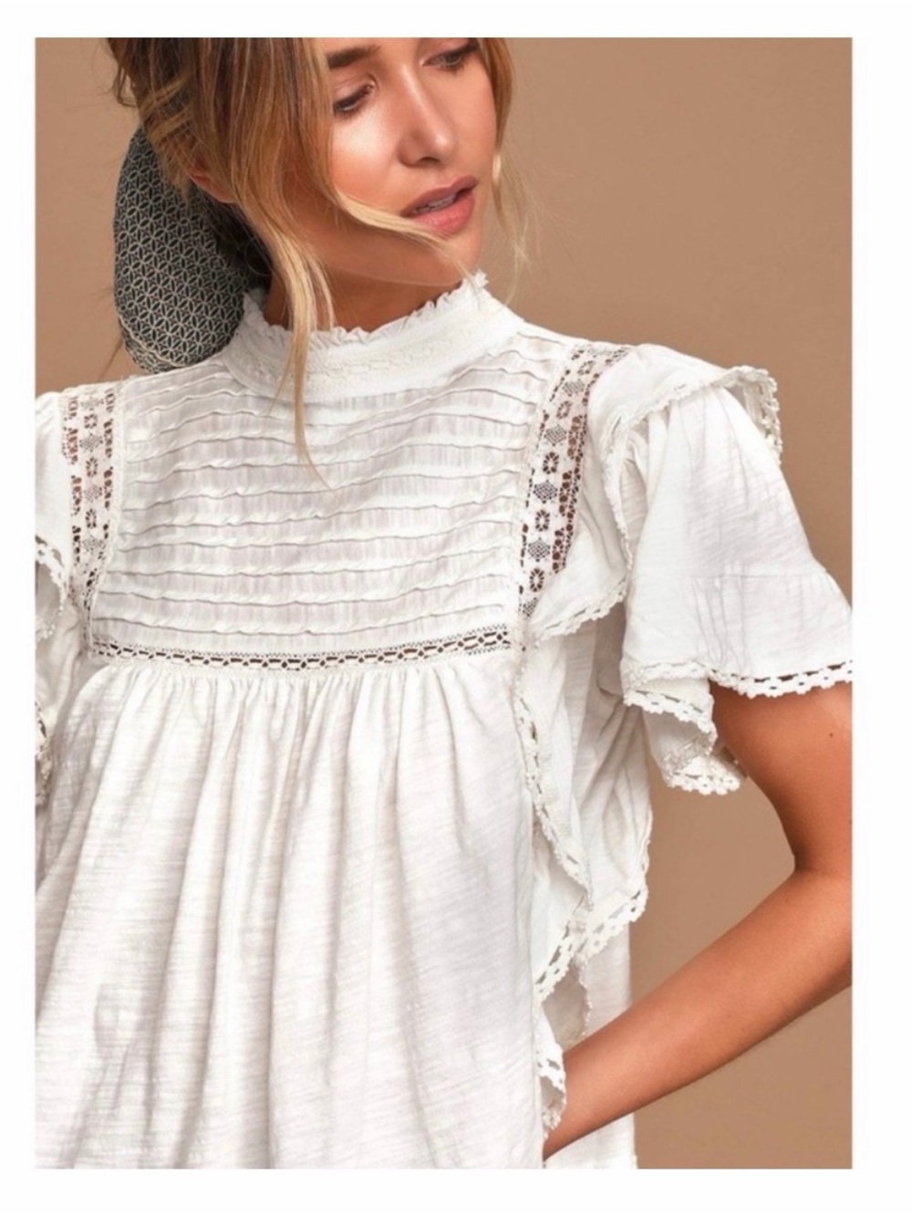 Free People Le Femme short sleeve top - used good condition - Picture 2 of 5